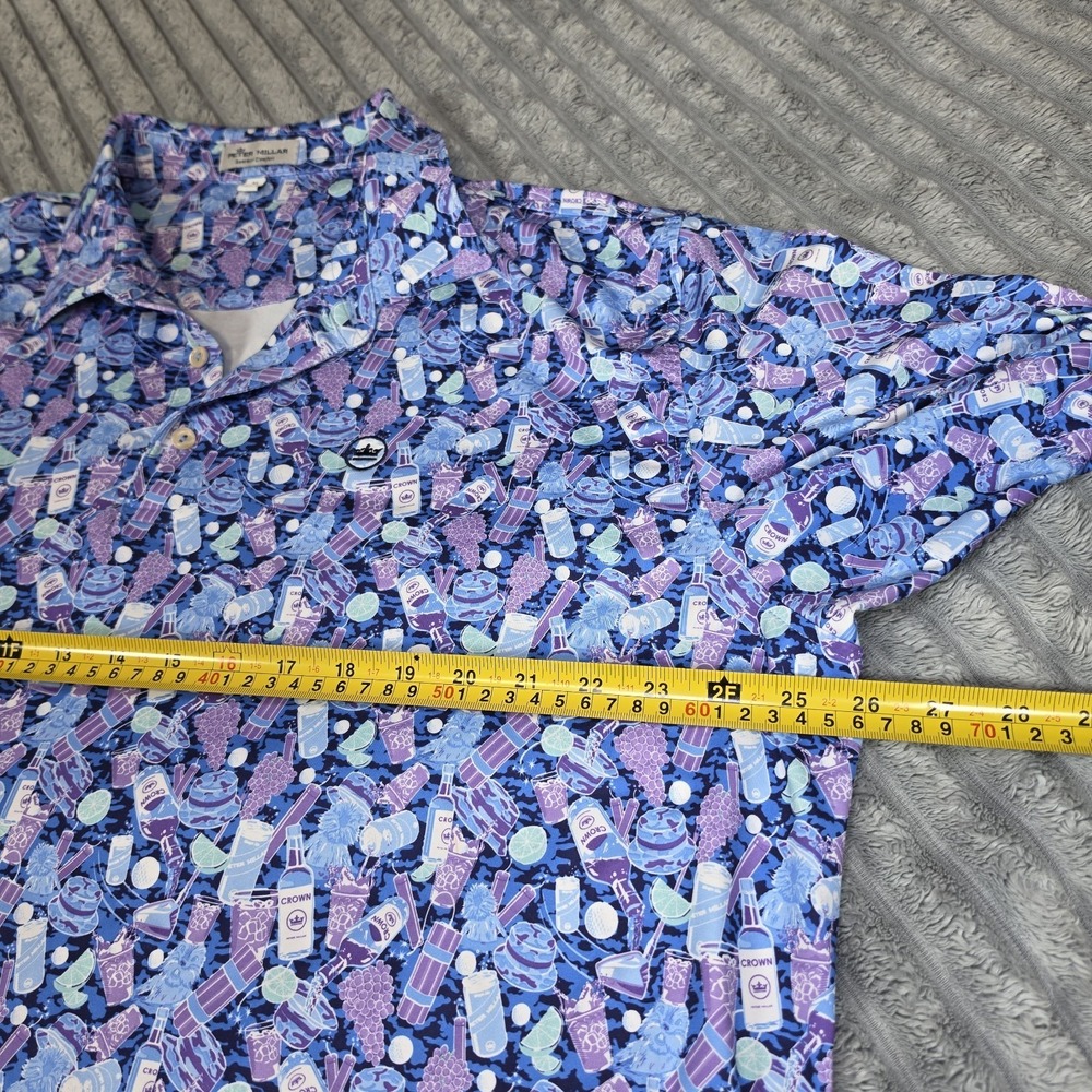 Peter Millar Caddyshack Print Golf Polo Shirt Mens XL Multicolor Short Sleeve - Picture 8 of 13